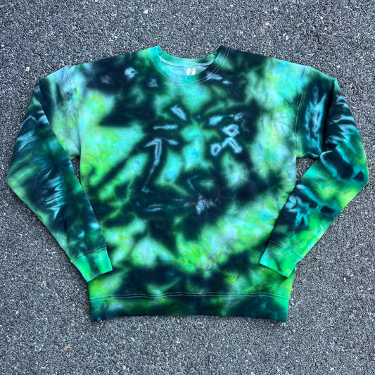 Black & Electric Green Ice Dye