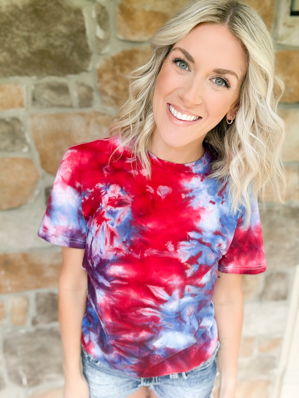 Patriotic Ice Dye Tee, Crewneck, or Hoodie