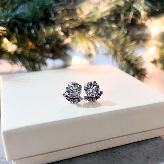 Half Moon Swarovski Stud Set