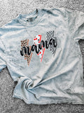 Checkered Lightning Bolt Mama Tee — Floorboard Findings Boutique
