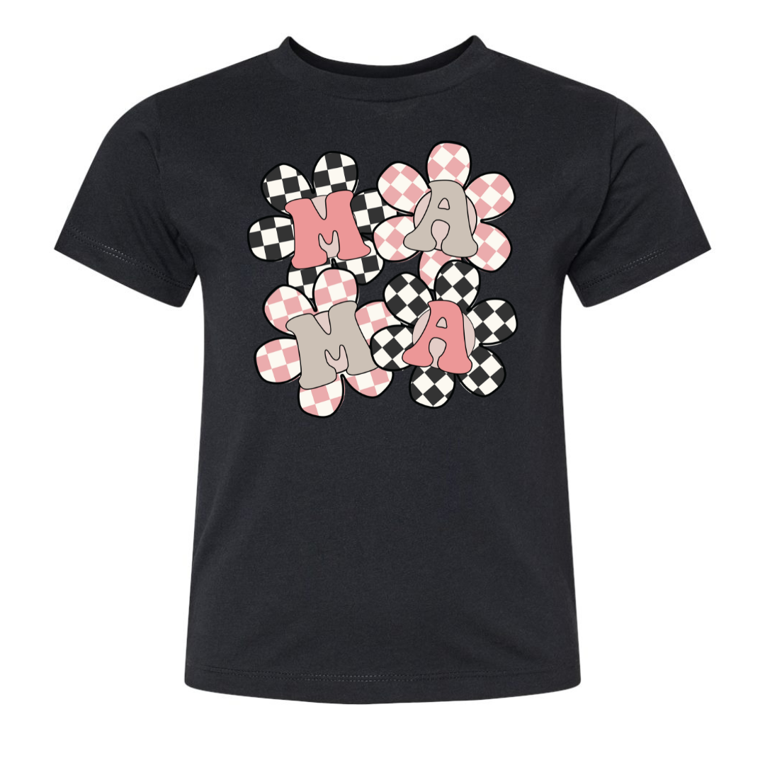 Checkered Floral Mama Tee — Floorboard Findings Boutique