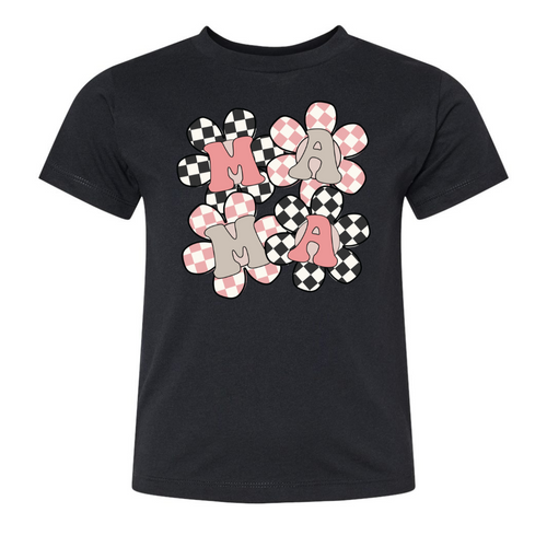 Checkered Floral Mama Tee — Floorboard Findings Boutique