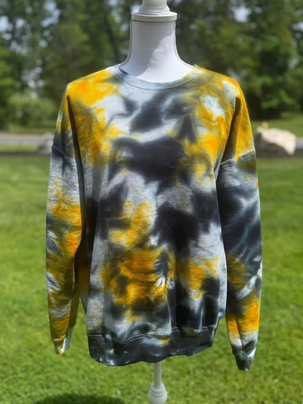Black & Yellow Ice Dye Tee, Crewneck, or Hoodie