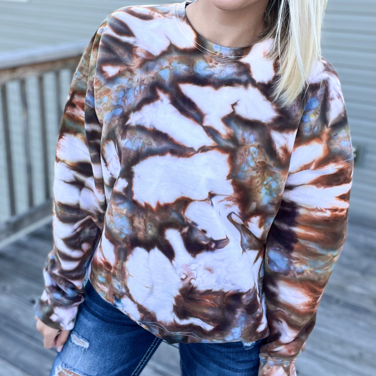 Fall Leaves Ice Dye Crewneck — Floorboard Findings Boutique