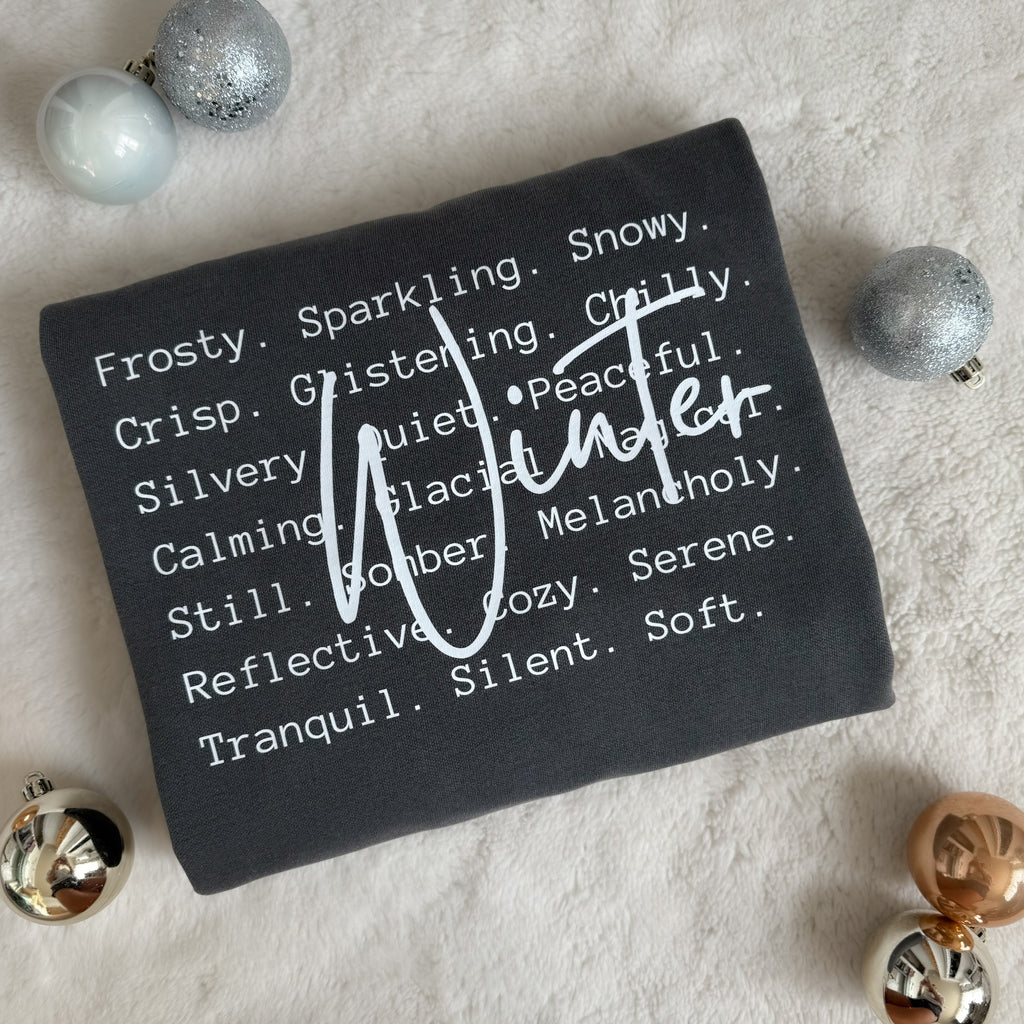 Winter Script Crewneck — Floorboard Findings Boutique