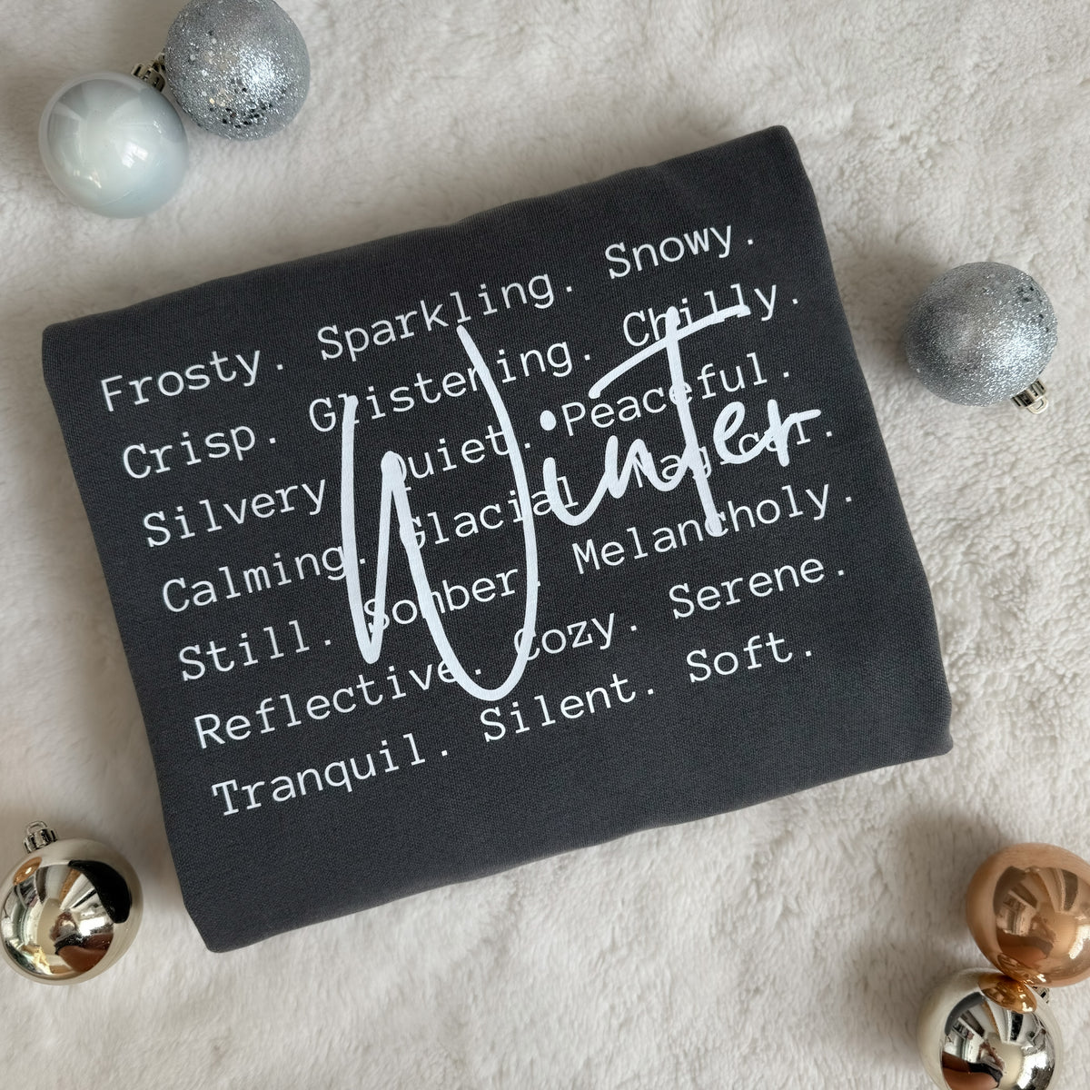 Winter Script Crewneck — Floorboard Findings Boutique