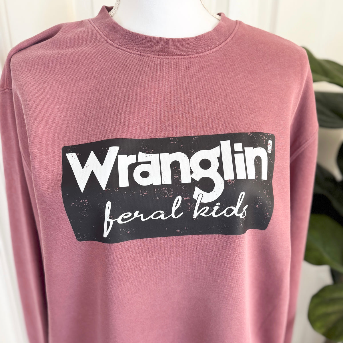 Wranglin Feral Kids Crewneck — Floorboard Findings Boutique