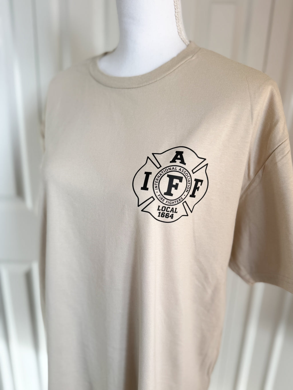 Sand & Black IAFF 1664 Tee — Floorboard Findings Boutique