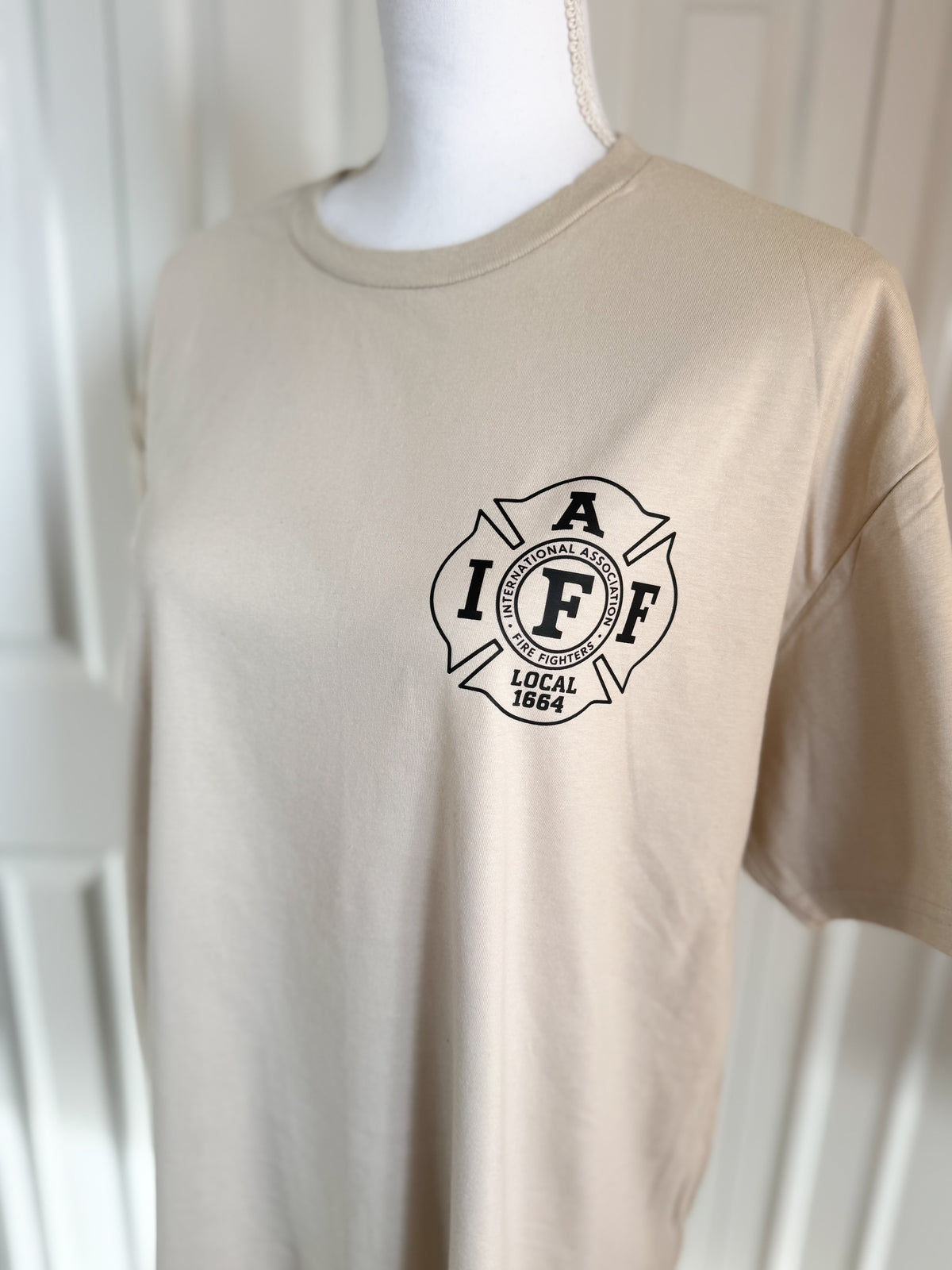 Sand & Black IAFF 1664 Tee — Floorboard Findings Boutique