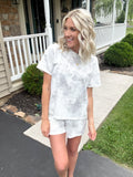 Camo Top and Elastic Waist Short Sets
