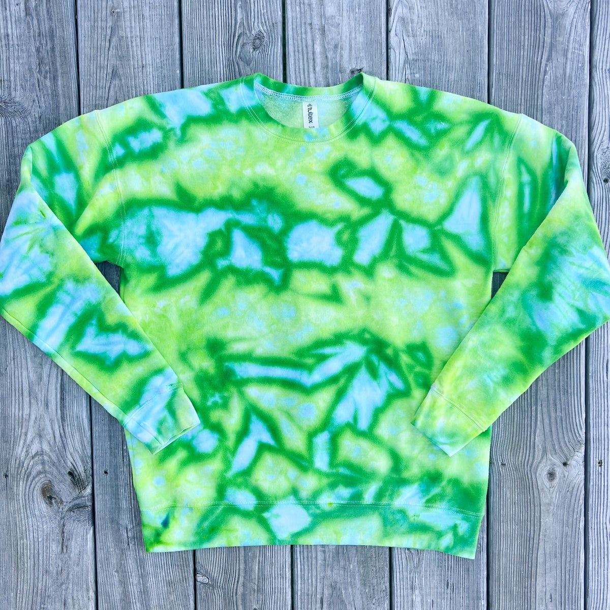 Grinchy Green Ice Dye Crewneck — Floorboard Findings Boutique