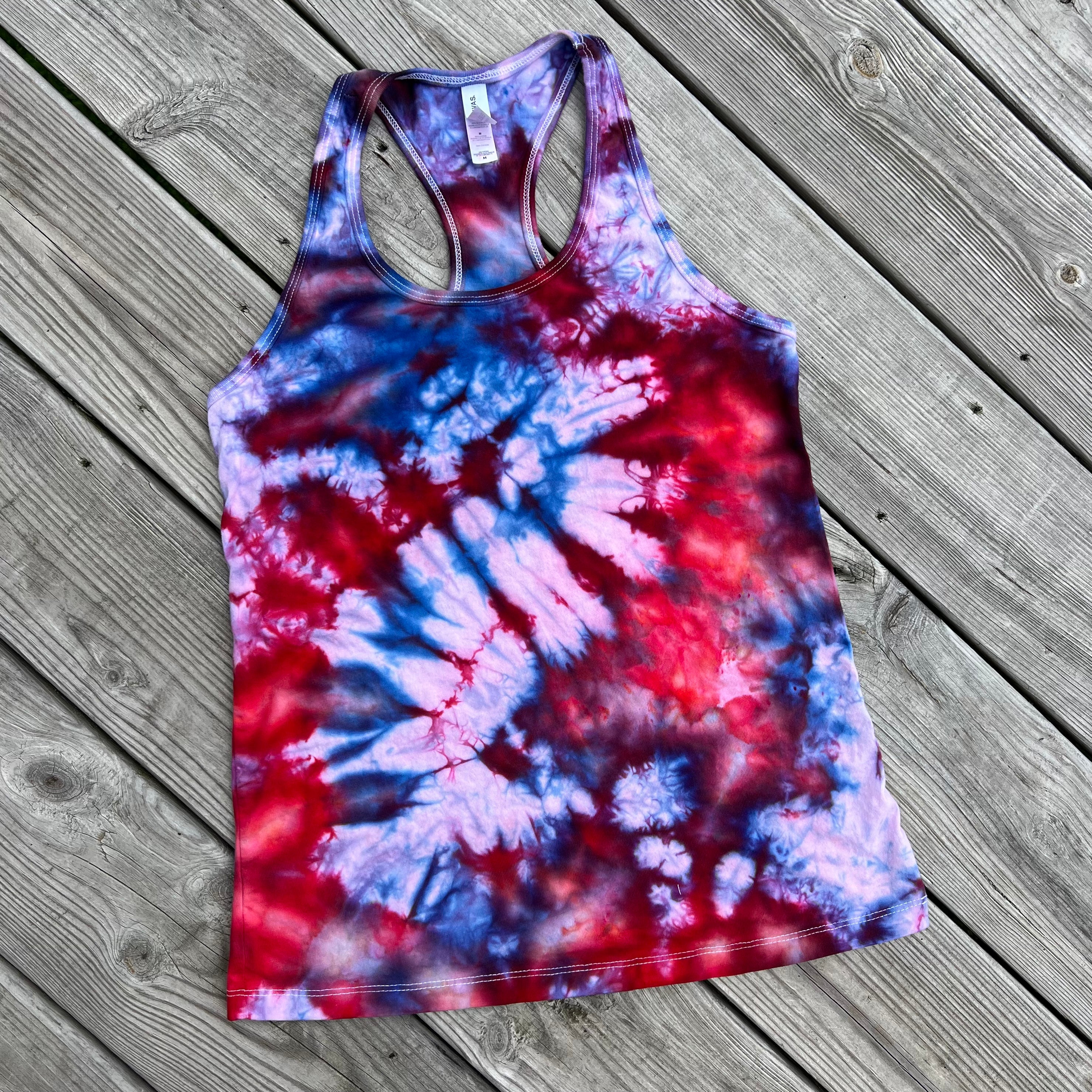 Patriotic Ice Dye Racerback Tank