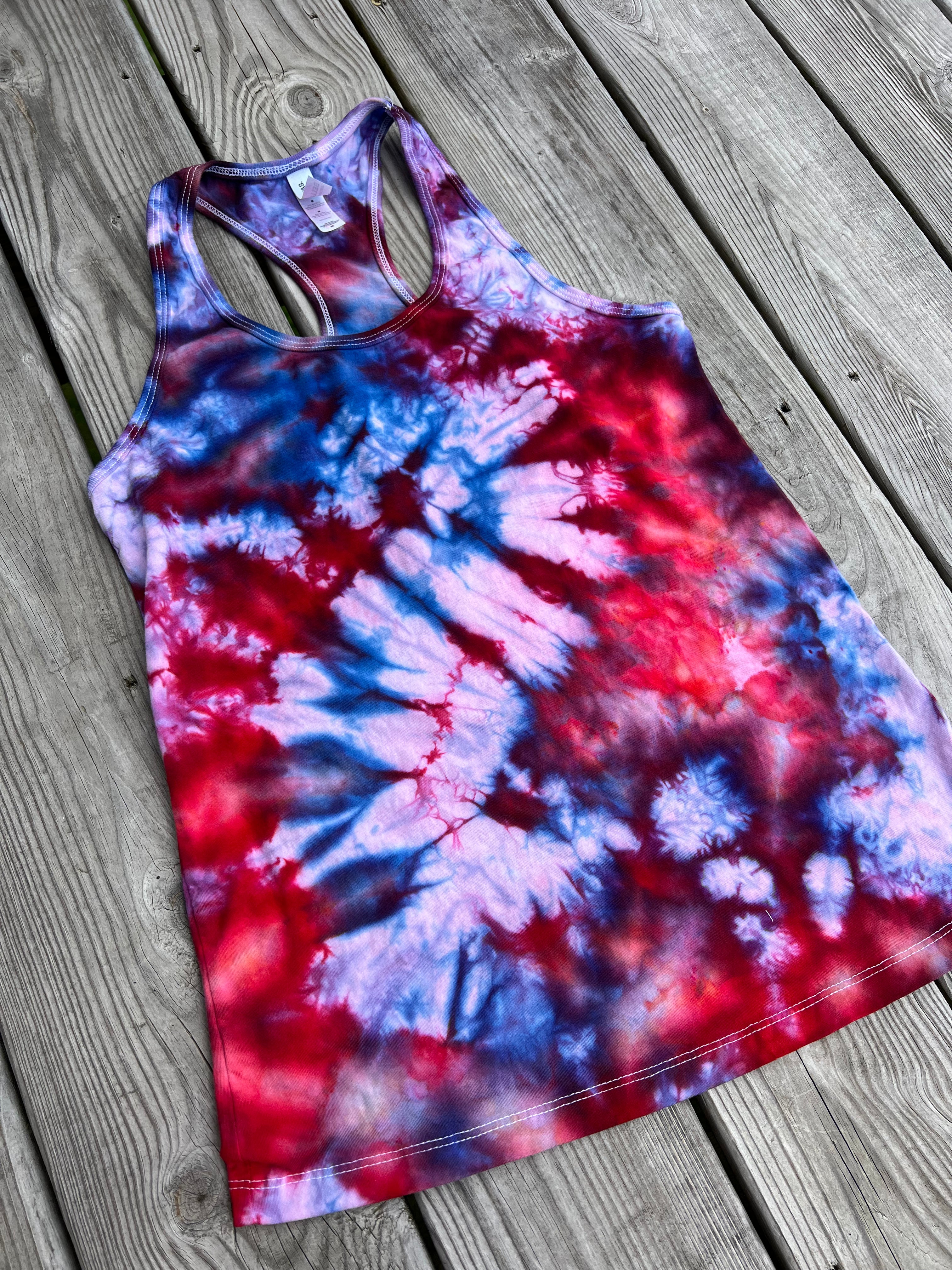 Patriotic Ice Dye Racerback Tank
