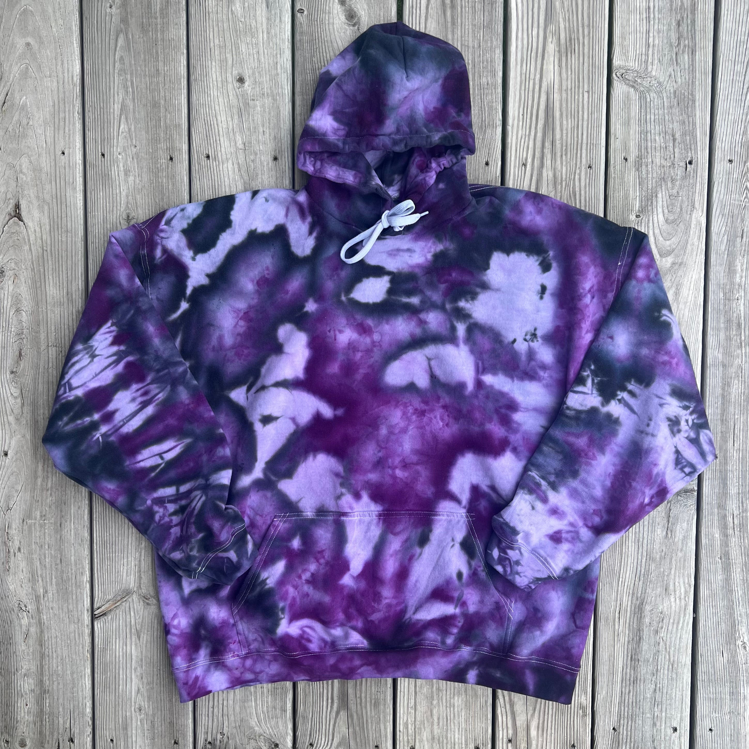 Purple & Black Ice Dye Pullover or Hoodie