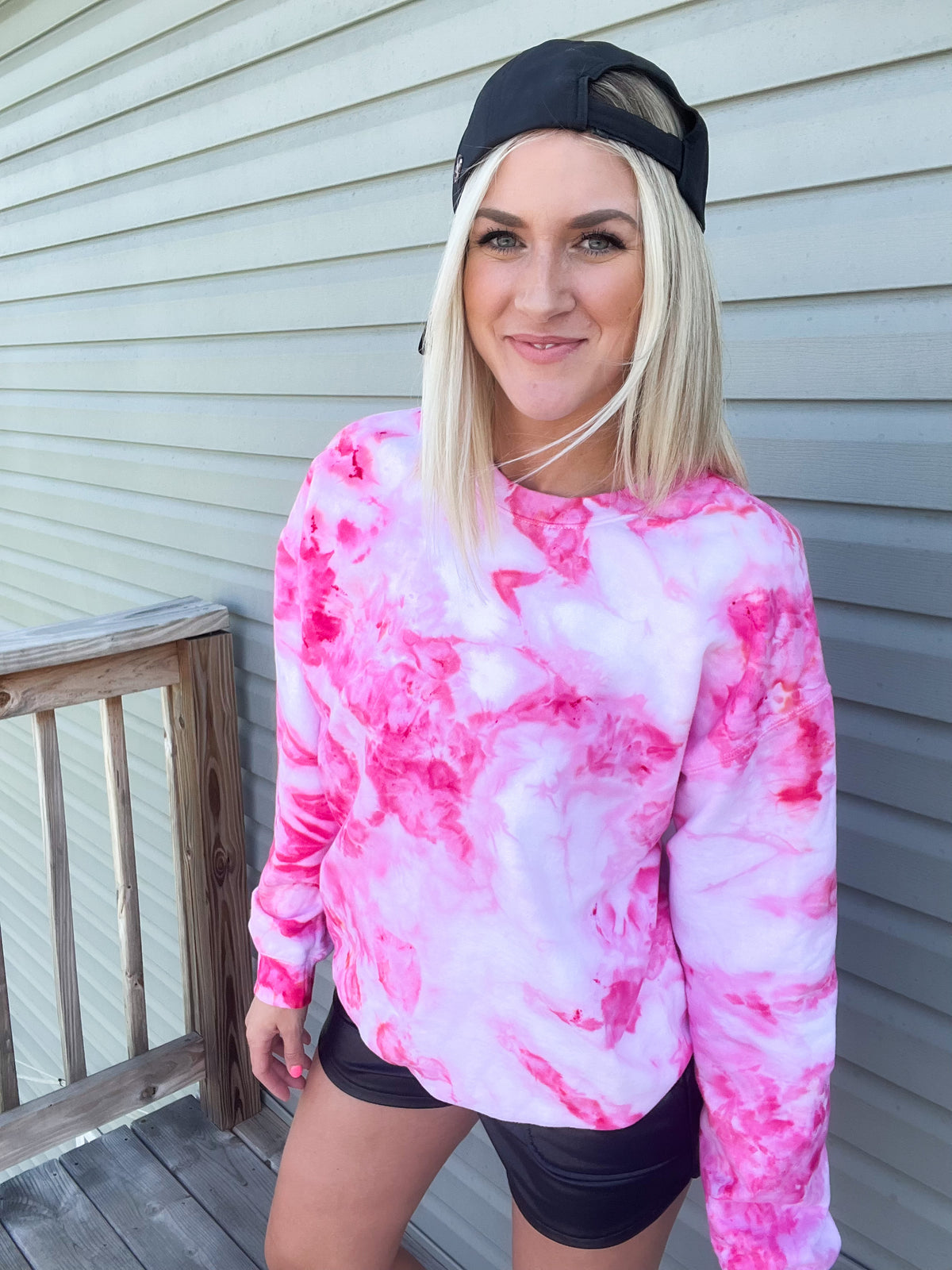 Hot Pink & Bubblegum Ice Dye Pullover — Floorboard Findings Boutique