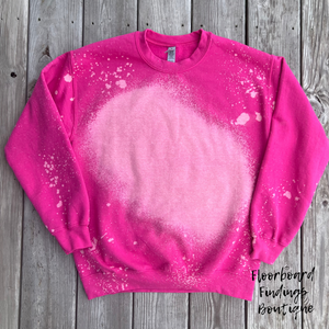 Pink Heliconia Center Bleached Blank Pullover