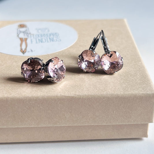Vintage Rose Crystal Earrings