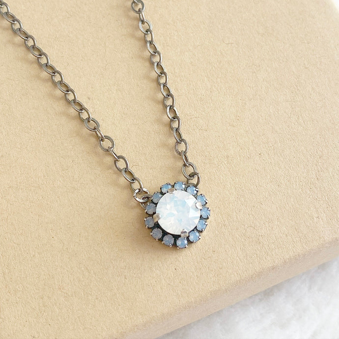 Floorboard Findings Swarovski Necklace • Spring Opal Collection • White Opal & Air Blue Opal