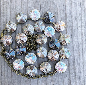 Floorboard Findings Swarovski Crystal Rivoli Necklace in “Patina” Collection