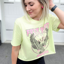 Load image into Gallery viewer, Lime Free Bird Cropped Tee