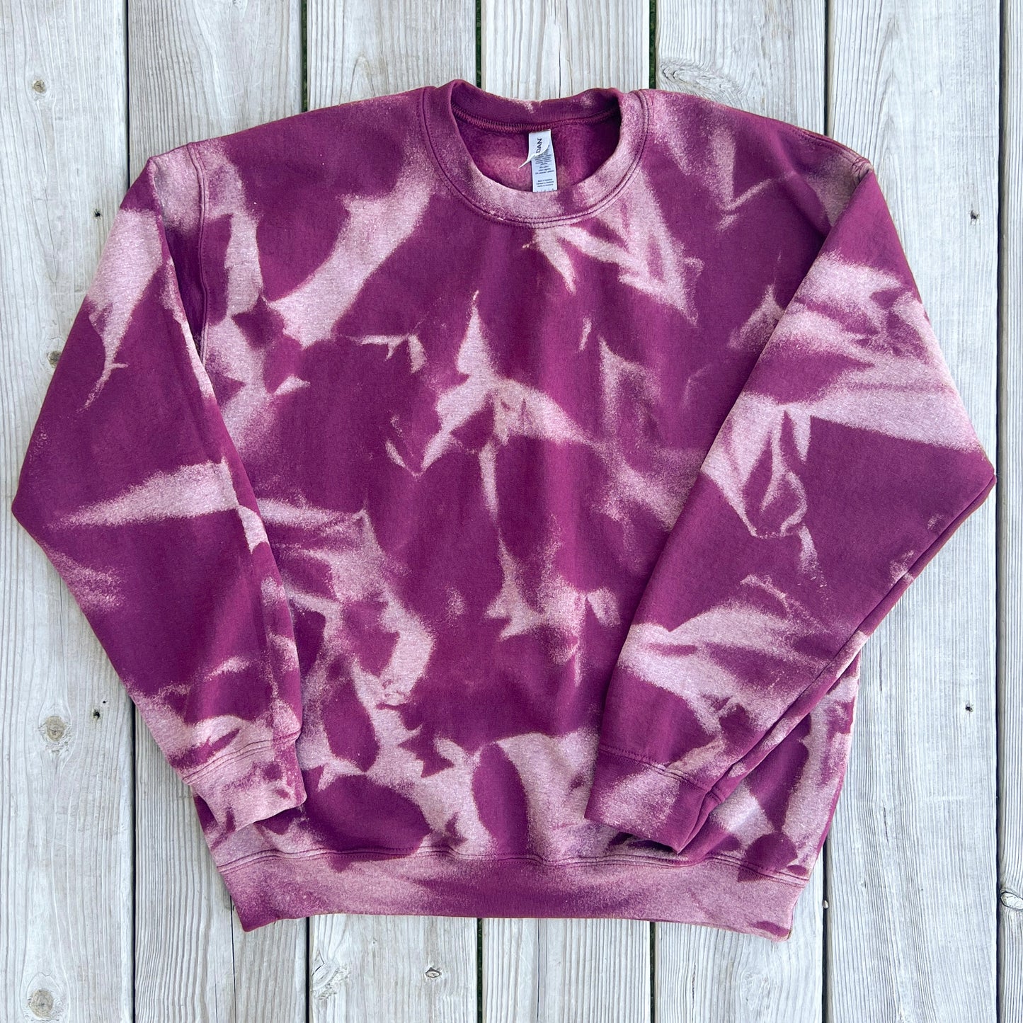 Maroon Bleached Fleece Lined Pullover