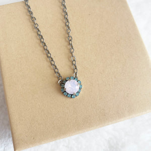 Floorboard Findings Swarovski Necklace • Spring Opal Collection • Rose Water Opal & Pacific Opal