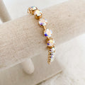 Floorboard Findings Swarovski Crystal Bracelet in Ab Crystal set in Shiny Gold — Floorboard Findings Boutique