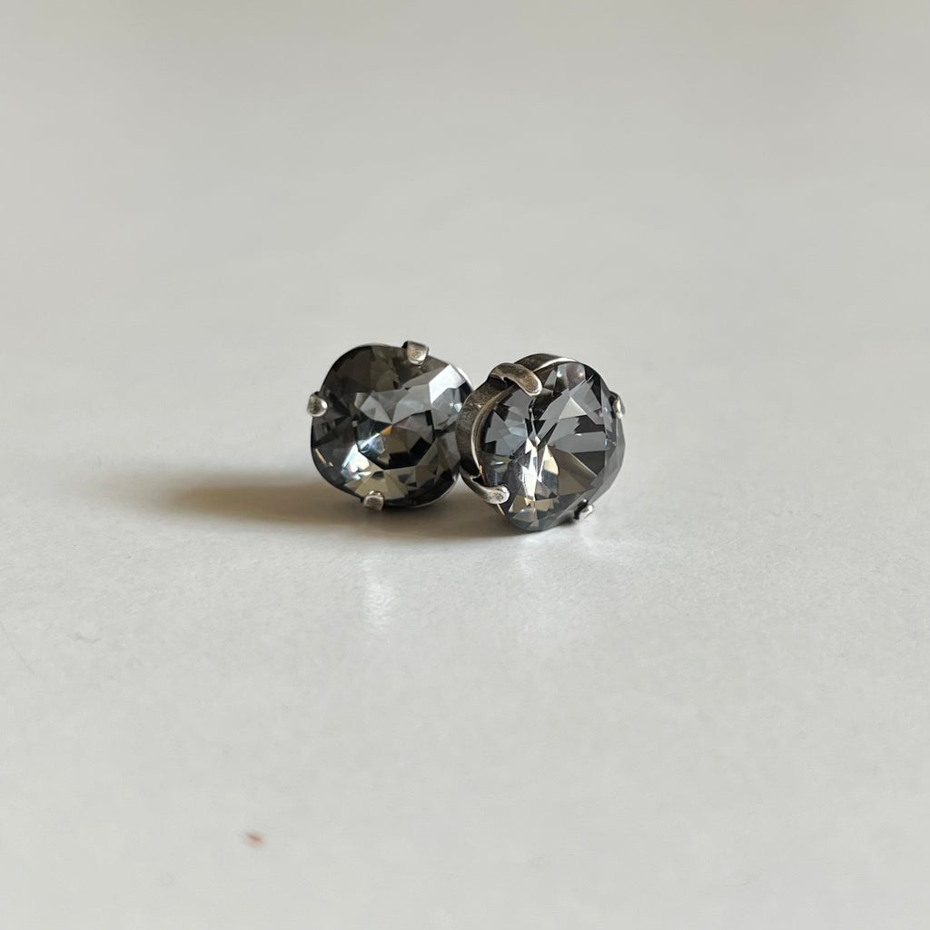 Silver Night Cushion Cut Earrings 10mm, alternate view 3