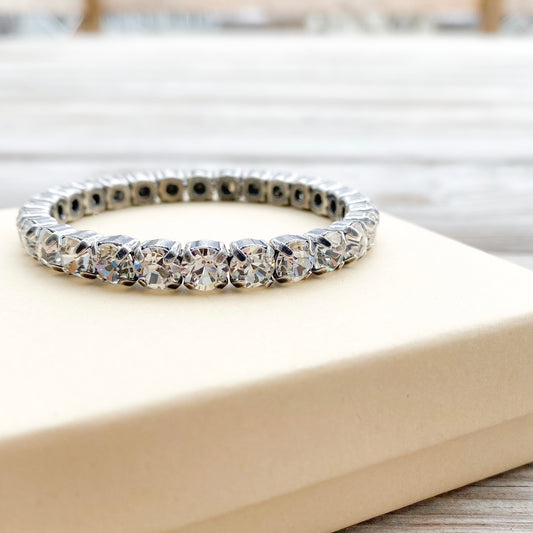 Floorboard Findings Swarovski Crystal Silicone Stretch Bracelet
