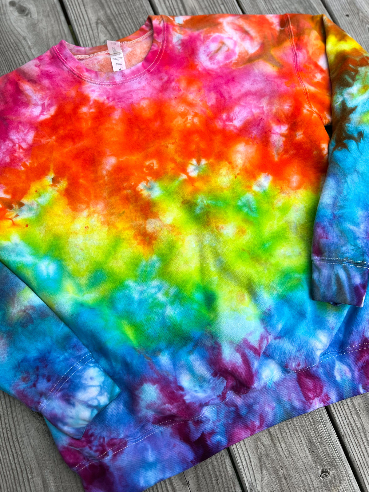Rainbow Ombre Ice Dye Pullover, alternate view 3