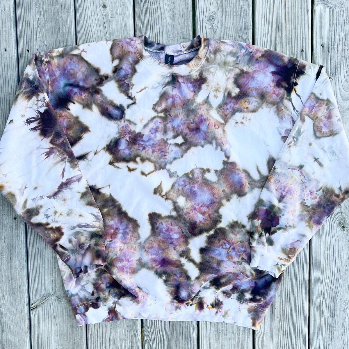 Shiitake Mushroom Ice Dye Hoodie or Crewneck