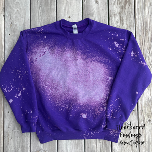 Purple Center Bleached Blank Pullover